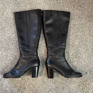 Black leather Cole Haan knee high boots